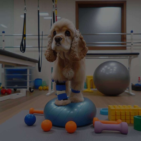 Quels sont les exercices de proprioception adaptés à un Cocker Spaniel après une opération du ligament croisé?
